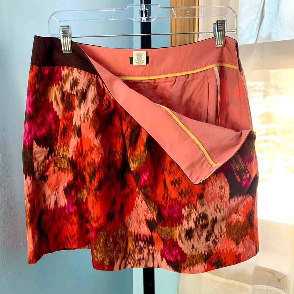 J. Crew Factory Watercolor Print A-Line Mini Skirt Size 10 - Picture 7 of 8